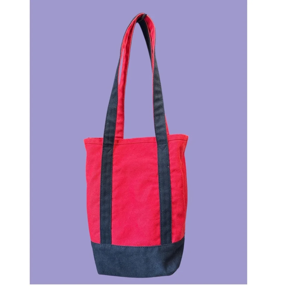 Canvas Tote Bag Red Black Snowman Holiday‎ Christmas Winter Casual